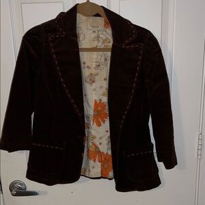 Women's Brown Velvet Jacket